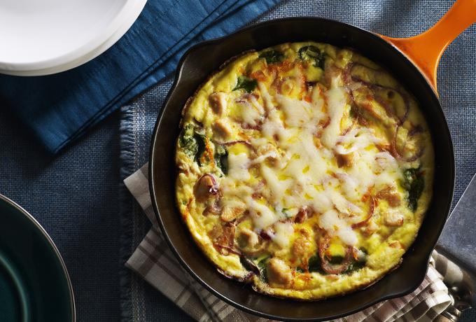 Baked Spinach & Chicken Omelette